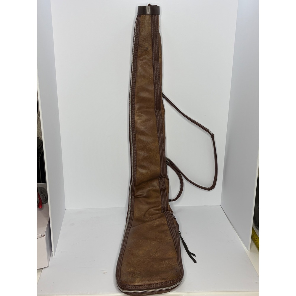 Vintage Apache Talon Brwn Leather SoftGun Case Horse Print Lining 45 Inch 540Med